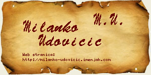 Milanko Udovičić vizit kartica